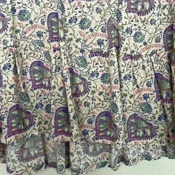Lucky Brand NWTLavender Paisley Printed Tiered V Neck Peasant Top Blouse Sz S - Picture 7 of 8